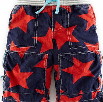 Mini Boden Techno Shorts, Navy/Red Star 34554709