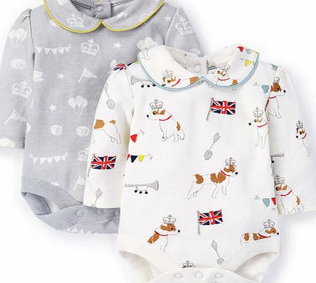 Mini Boden Twin Pack Collared Body Set Royal Sprout/Grey