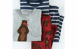 Mini Boden Twin Pack Pyjamas, Rockabilly Grizzly 34327007