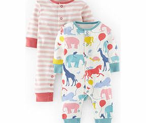 Mini Boden Twin Pack Rompers, Multi Animal