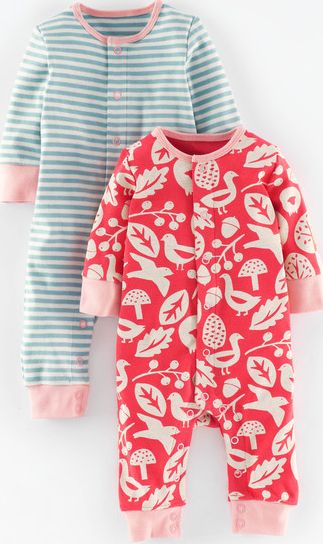Mini Boden Twin Pack Rompers Washed Red Shetland/Blue Mini