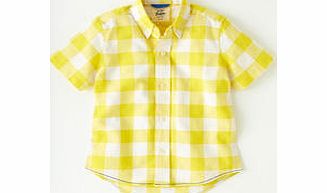 Mini Boden Washed Summer Shirt, Yellow Gingham,Indigo