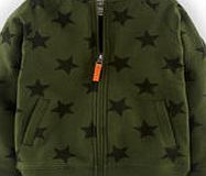 Mini Boden Zip Through Sweatshirt, Khaki Star 34519520