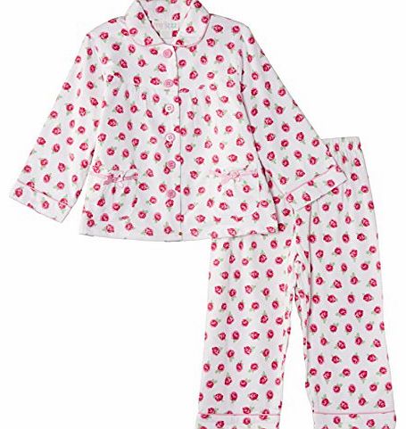 Mini ZZZ minizzz Girls Rose Flannel Pyjama Set, Multicoloured, 7 Years