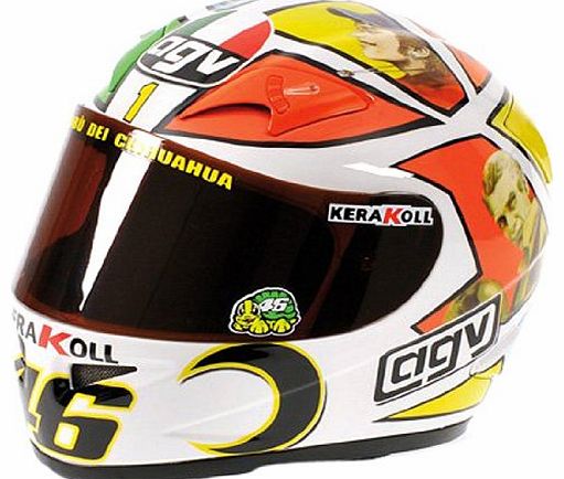 Minichamps AGV Helmet (Valentino Rossi MotoGP Mugello 2006) (1:2 scale) Diecast Model Helmet