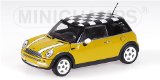 minichamps BMW Mini One 2001 yellow with black / white checked roof 1:43 scale model