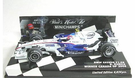 Minichamps BMW Sauber F1.08 Winner Canada GP 2008 - Robert Kubica 1/43 Scale Die-Cast Collectors Model