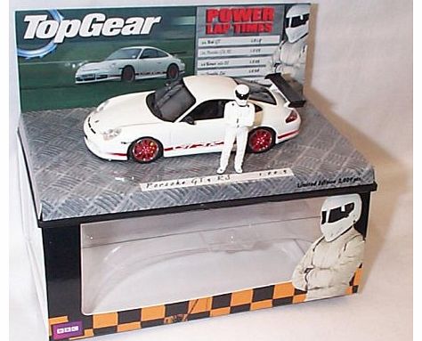  Top Gear Porsche 911 GT3 RS White with Red Stripe with The Stig Figure car 1.43 scale limited edition diecast model