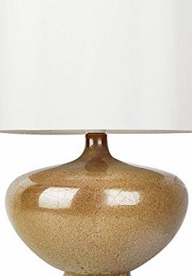 MiniSun Elegant And Unique Mottle Brown Ceramic Base Table Lamp With Beautiful White Pendant Light Shade
