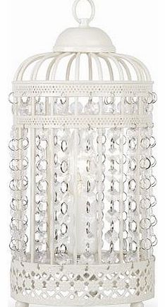 MiniSun Ornate Metal Framed Birdcage Table Lamp in a Shabby Chic Finish