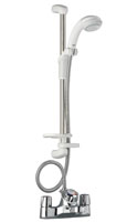 Extra Thermostatic Bath Shower Mixer White and Chrome