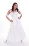 A-Line Chiffon Overlay Bridesmaids Dress - White - Medium