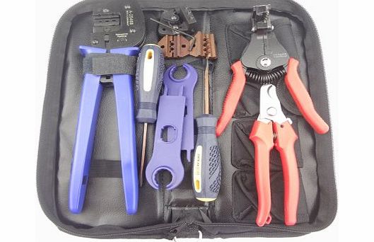 MISOL Kit of PV Crimper for MC3 MC4 Tyco Connector, PV cable cutter, crimp tool / for photovoltaic / for solar panel DIY / cable cutter