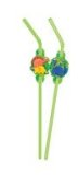 DINOSAUR PARTY STRAWS X 12 - DINOSAUR THEME PARTY SUPPLIES AND PRODUCTS