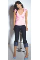 knot-front stretch jersey top