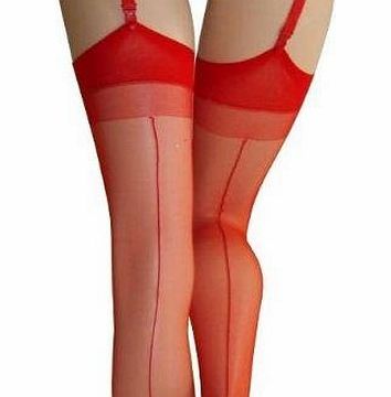 Missi 15 Denier Seamed Stockings (Red)
