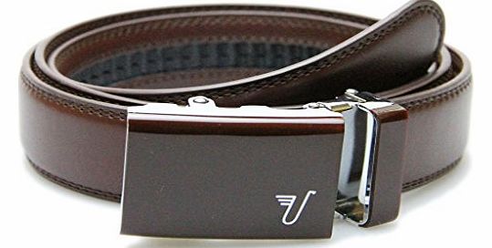 Mission Belt Co. Mission Belt Mens Ratchet Belt - Chocolate - Brown Buckle / Brown Leather, Custom (Up To 56)