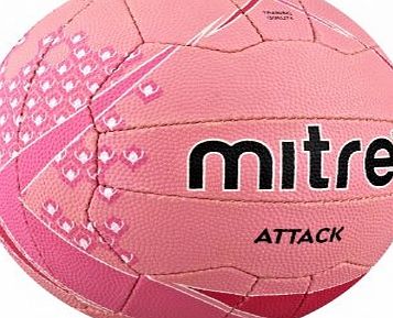 Mitre Attack Training Netball - Light Pink/Pink/White, Size 4