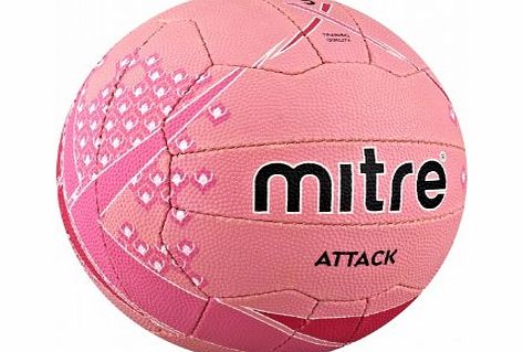 Mitre Attack Training Netball - Light Pink/Pink/White, Size 5