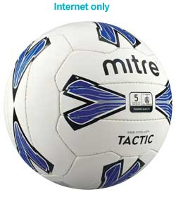 mitre Tactic White and Blue Football - Size 5