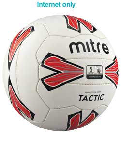 mitre Tactic White and Red Football - Size 5
