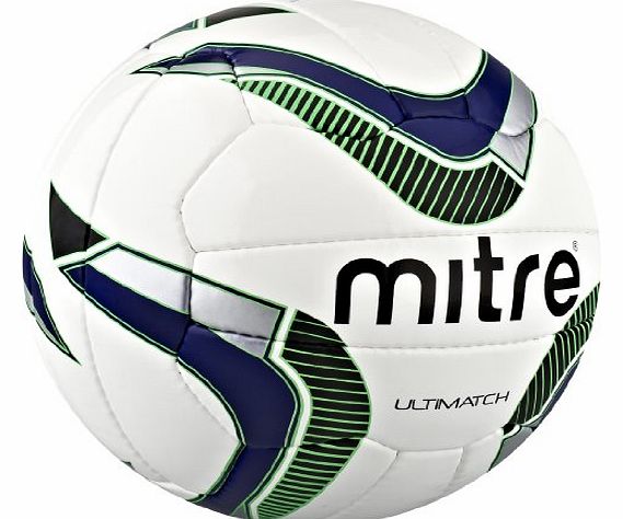Mitre Ultimatch Training Ball - White/Navy/Black - 3