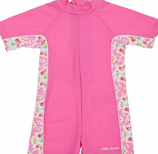 Mitty James Girls Mitty James All In One Uv Sun Suit - Pink