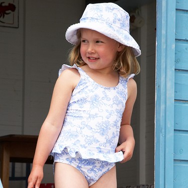 Mitty James Sky Blue Swimsuit with Frilly Strap