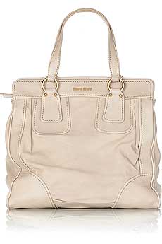 Washed leather tote