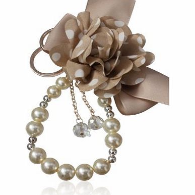 Special Gift Oh So Charming Silk Flower and Pearl Bag Charm