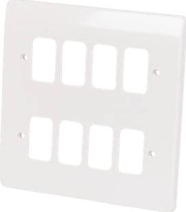 MK, 1228[^]87079 8-Gang Front Plate White 87079