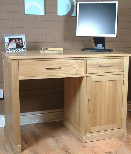 Oak Single Pedestal Computer Desk