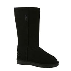 Moda In Pelle Female Furry Black Sheepskin Leather Upper Leather Lining Leather Lining Casual in Black