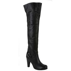 Female Hervey Black Leather Leather Upper Leather Lining Leather Lining Calf/Knee in Black
