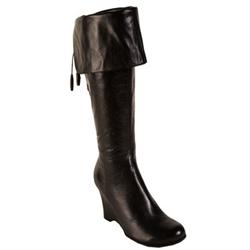 Female Viena Black Leather Leather Upper Fabric Lining Fabric Lining in Black