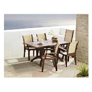 MODENA Fixed 6 Seater Outdoor Dining Set,