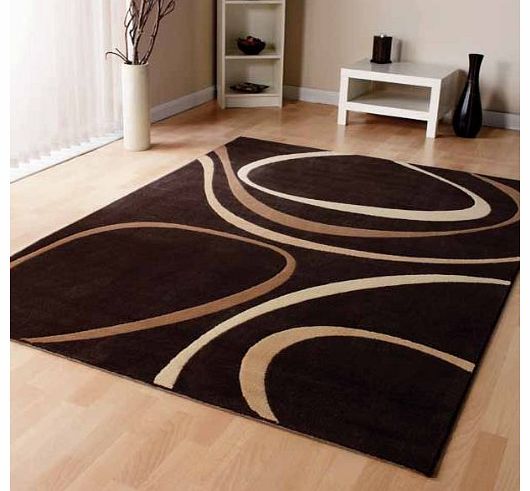 Modern Brown Cream Beige Modern Designer Carpet Home Rug 3 Sizes Available, 160cm x 230cm (5ft 6 x 7ft 7)