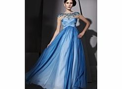 Modern Scoop Sleeveless Chiffon Evening Dresses -