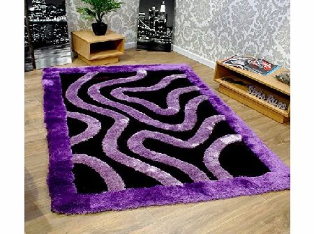 Modern Style Rugs Purple Soft Touch Modern Rug Handcarved 3D Effect Luxury Pile Rug 140cm x 200cm