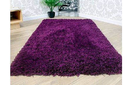 Modern Style Rugs Thick Non Shed Luxury Purple Grape Shaggy Shag Pile Modern Floor Rug 80x150cm (2ft 6 x 5ft)