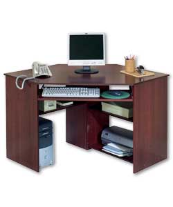 Modular Corner Desk - Mahogany Effect