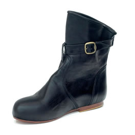 Mogil Vintage Black Leather Keisha Flat Ankle Boot