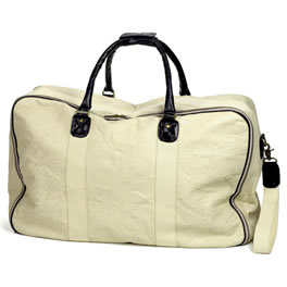 Washed Cream Leather Heavy Baggage Weekend