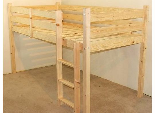cabin bed - 2ft 6 small single wooden midi sleeper - pine bed - FAST DELIVERY
