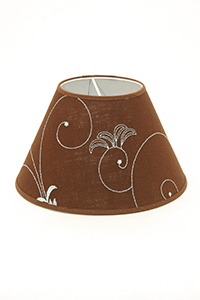 Moltex Products Table Lamp Lampshade In A Chocolate And Turquoise Fabric With Embroidered Flowers