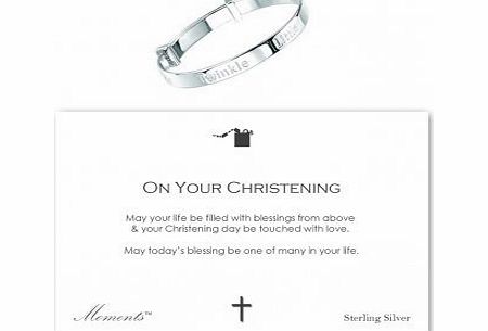 Moments Twinkle Twinkle Little Star Sterling Silver Baby Bangle Christening Gift
