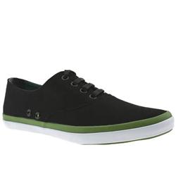 Male Harry Dbl Fox Fabric Upper Fashion Trainers in Black and Green, White and Black