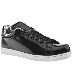 Male Miller Lo-cut Leather Upper Fashion Trainers in Black and Purple, White and Orange