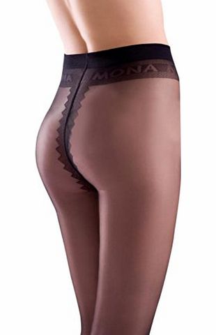 Mona Exclusive T-Band Tights Mona ``Dalia`` -15 Denier -6 Colours-Size S,M,L,XL (Medium, Black)