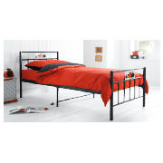 Monaco Single Bed, Black With Simmons Mattress